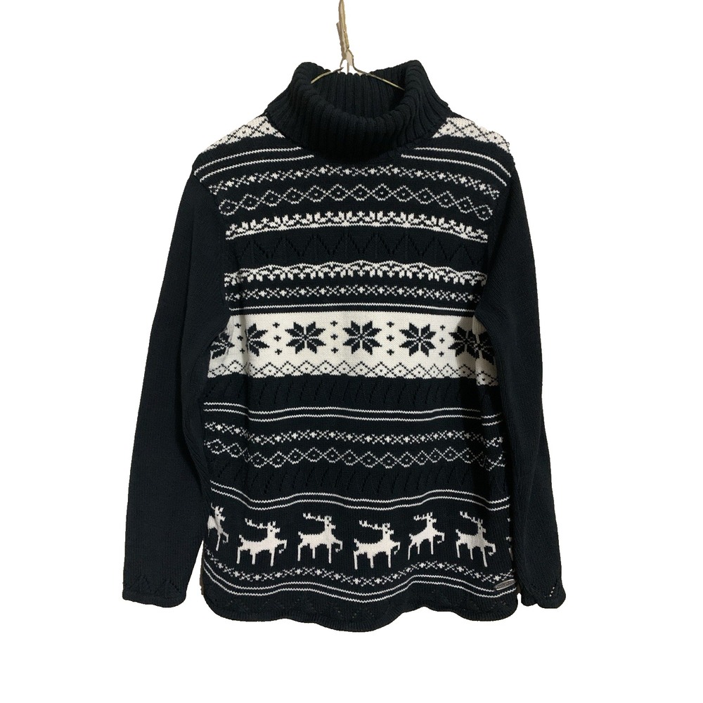 Northern Reflections Turtle Neck Knit Sweater Womens L Holiday Festive Christmas